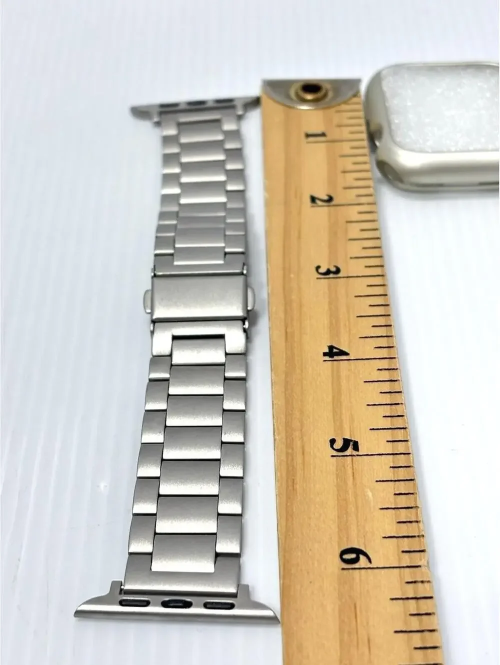 Silver Metal Link Watch Band Strap Screen Protector Bumper Case Smart Watch NWOT